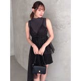 チュール刺繍アシメロングキャミ | dazzlin | 詳細画像26