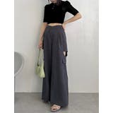 チャコールグレー | サイドオープンカーゴワイドパンツ | dazzlin