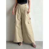ベージュ | サイドオープンカーゴワイドパンツ | dazzlin