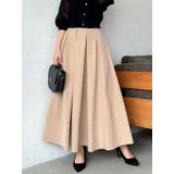 ベージュ | カラーメニータックスカート | dazzlin