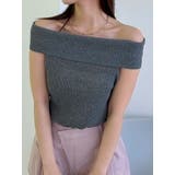 グレー | 【WEB限定】2wayオフショルニットトップス | dazzlin
