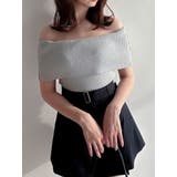 グレー | クロップドオフショルニットプルオーバー | dazzlin