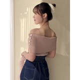 ピンク | クロップドオフショルニットプルオーバー | dazzlin