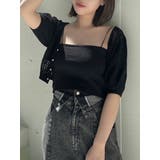 ブラック | 透かし編みニットカーデ | dazzlin