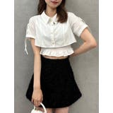 リボンスリーブショートシャツ | dazzlin | 詳細画像1