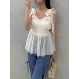 ショルダーリボンチュールペプラムビスチェ | dazzlin | 詳細画像6 