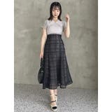 シアーチェックセミフレアースカート | dazzlin | 詳細画像10