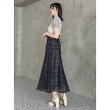 シアーチェックセミフレアースカート | dazzlin | 詳細画像11