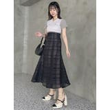 シアーチェックセミフレアースカート | dazzlin | 詳細画像12