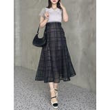 シアーチェックセミフレアースカート | dazzlin | 詳細画像13