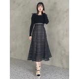 シアーチェックセミフレアースカート | dazzlin | 詳細画像16