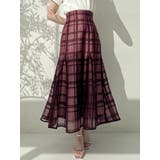 シアーチェックセミフレアースカート | dazzlin | 詳細画像2