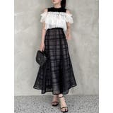 シアーチェックセミフレアースカート | dazzlin | 詳細画像26