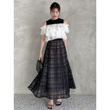 シアーチェックセミフレアースカート | dazzlin | 詳細画像28