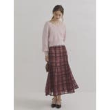 シアーチェックセミフレアースカート | dazzlin | 詳細画像3