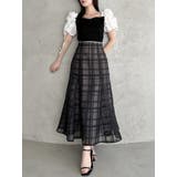 シアーチェックセミフレアースカート | dazzlin | 詳細画像34