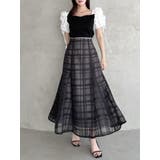 シアーチェックセミフレアースカート | dazzlin | 詳細画像35