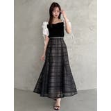 シアーチェックセミフレアースカート | dazzlin | 詳細画像36