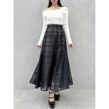 シアーチェックセミフレアースカート | dazzlin | 詳細画像39