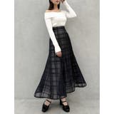 シアーチェックセミフレアースカート | dazzlin | 詳細画像42