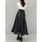 シアーチェックセミフレアースカート | dazzlin | 詳細画像44