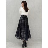 シアーチェックセミフレアースカート | dazzlin | 詳細画像45