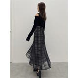 シアーチェックセミフレアースカート | dazzlin | 詳細画像50