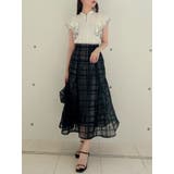 シアーチェックセミフレアースカート | dazzlin | 詳細画像7