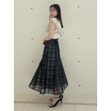 シアーチェックセミフレアースカート | dazzlin | 詳細画像9