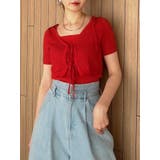 レッド | フロントリボンクロシェニットSET | dazzlin
