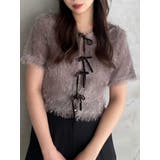 チャコールグレー | コンパクトシャギーリボンカットプルオーバー | dazzlin