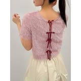 ピンク | コンパクトシャギーリボンカットプルオーバー | dazzlin