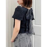 ブラック | バックリボンシャーリングカットプルオーバー | dazzlin