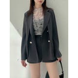 チャコールグレー | 【SETUP】ダブルボタンケープテーラードジャケット※セットアップ対応 | dazzlin