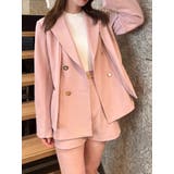 ピンク | 【SETUP】ダブルボタンケープテーラードジャケット※セットアップ対応 | dazzlin