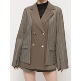 ブラウン | 【SETUP】ダブルボタンケープテーラードジャケット※セットアップ対応 | dazzlin