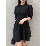 ブラック | ホールガーメントミニワンピース | dazzlin