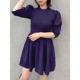 パープル | ホールガーメントミニワンピース | dazzlin