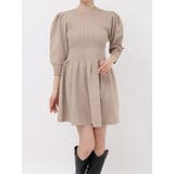 ベージュ | ホールガーメントミニワンピース | dazzlin