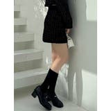 【SETUP】ツイードライクニットミニスカート※セットアップ対応 | dazzlin | 詳細画像1