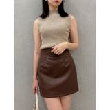 ブラウン | 【SETUP】マテリアルコンパクトミニスカート※セットアップ対応 | dazzlin