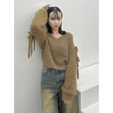 【流那(ばんばんざい)コラボ】オープンスリーブシャギーニットトップス | dazzlin | 詳細画像42