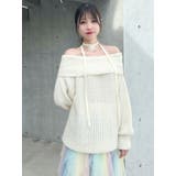 ワッフルオフショルコサージュニット | dazzlin | 詳細画像2