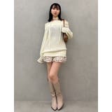 ワッフルオフショルコサージュニット | dazzlin | 詳細画像21