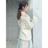 ワッフルオフショルコサージュニット | dazzlin | 詳細画像4