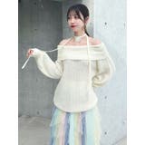 ワッフルオフショルコサージュニット | dazzlin | 詳細画像6