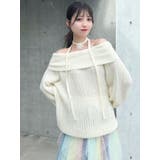 ワッフルオフショルコサージュニット | dazzlin | 詳細画像7