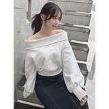 デコルテオープンスウェットトップス | dazzlin | 詳細画像21 