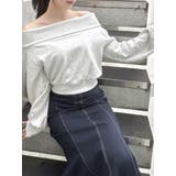 デコルテオープンスウェットトップス | dazzlin | 詳細画像22 