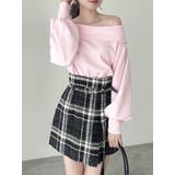 ピンク | デコルテオープンスウェットトップス | dazzlin